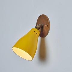 Pair of 1950s Perforated Yellow Model #26B Sconces by Gino Sarfatti for Arteluce