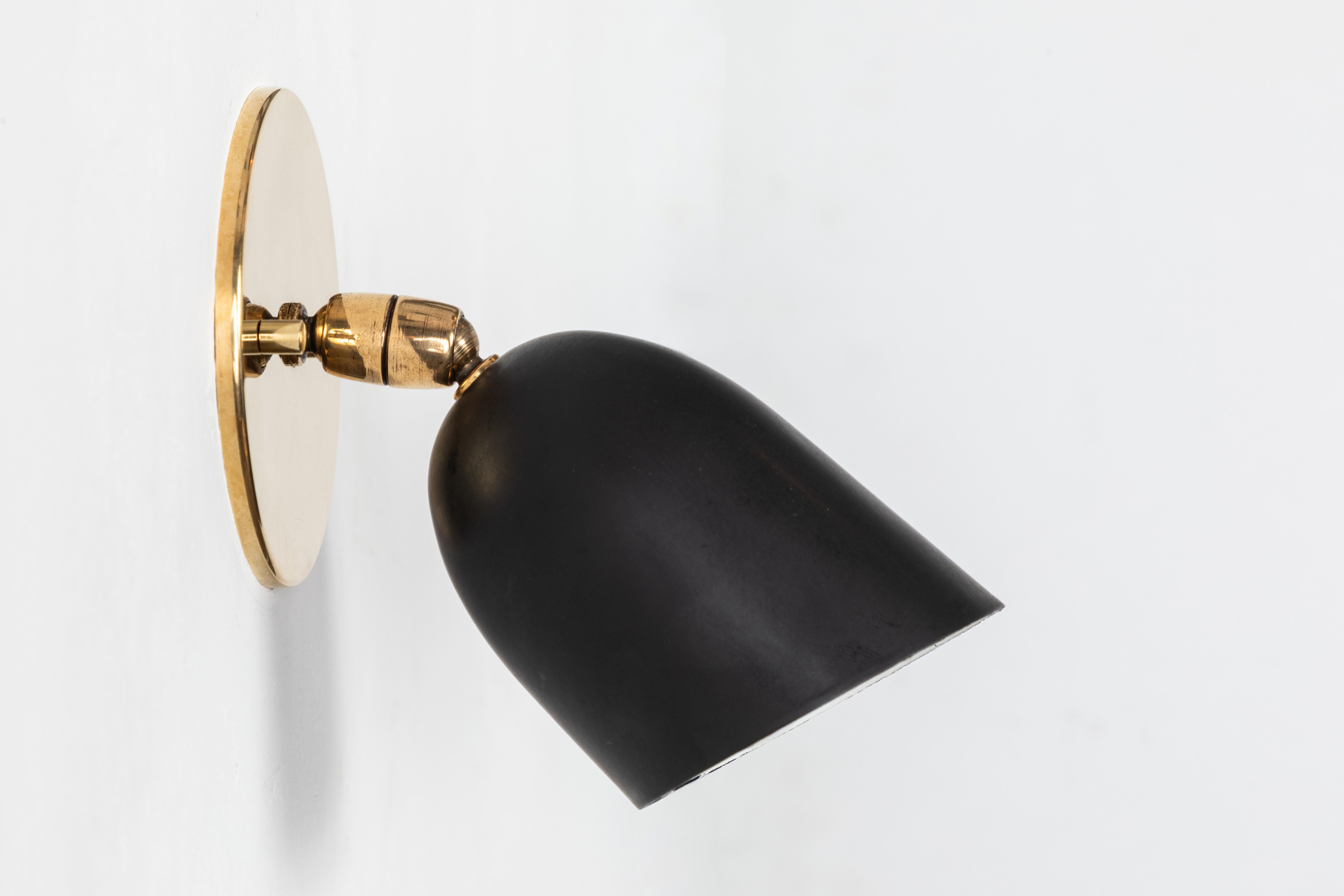 Painted Pair of 1950s Petite Black Sconces by Gino Sarfatti for Arteluce