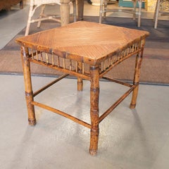 Pair of 1950s Philippine Woven Bamboo Side Tables