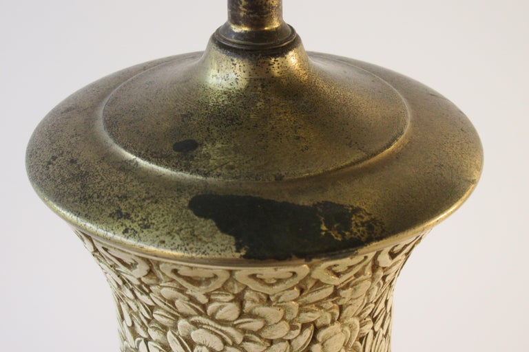 Mid-20th Century Pair of 1950s Plaster Asian Style Lamps For Sale