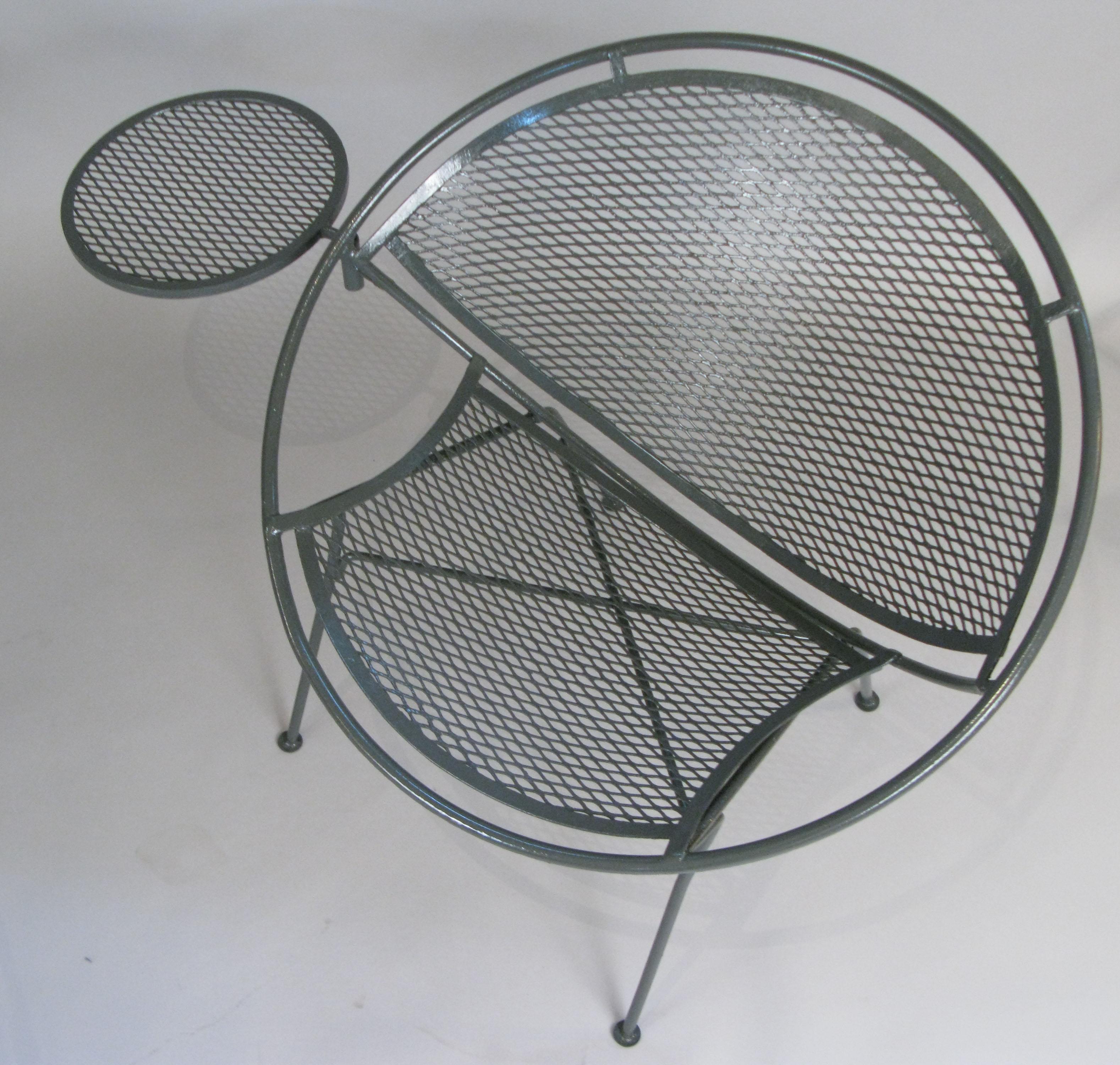 Pair of 1950s Radar Lounge Chairs with Ottoman by Salterini In Good Condition In Hudson, NY