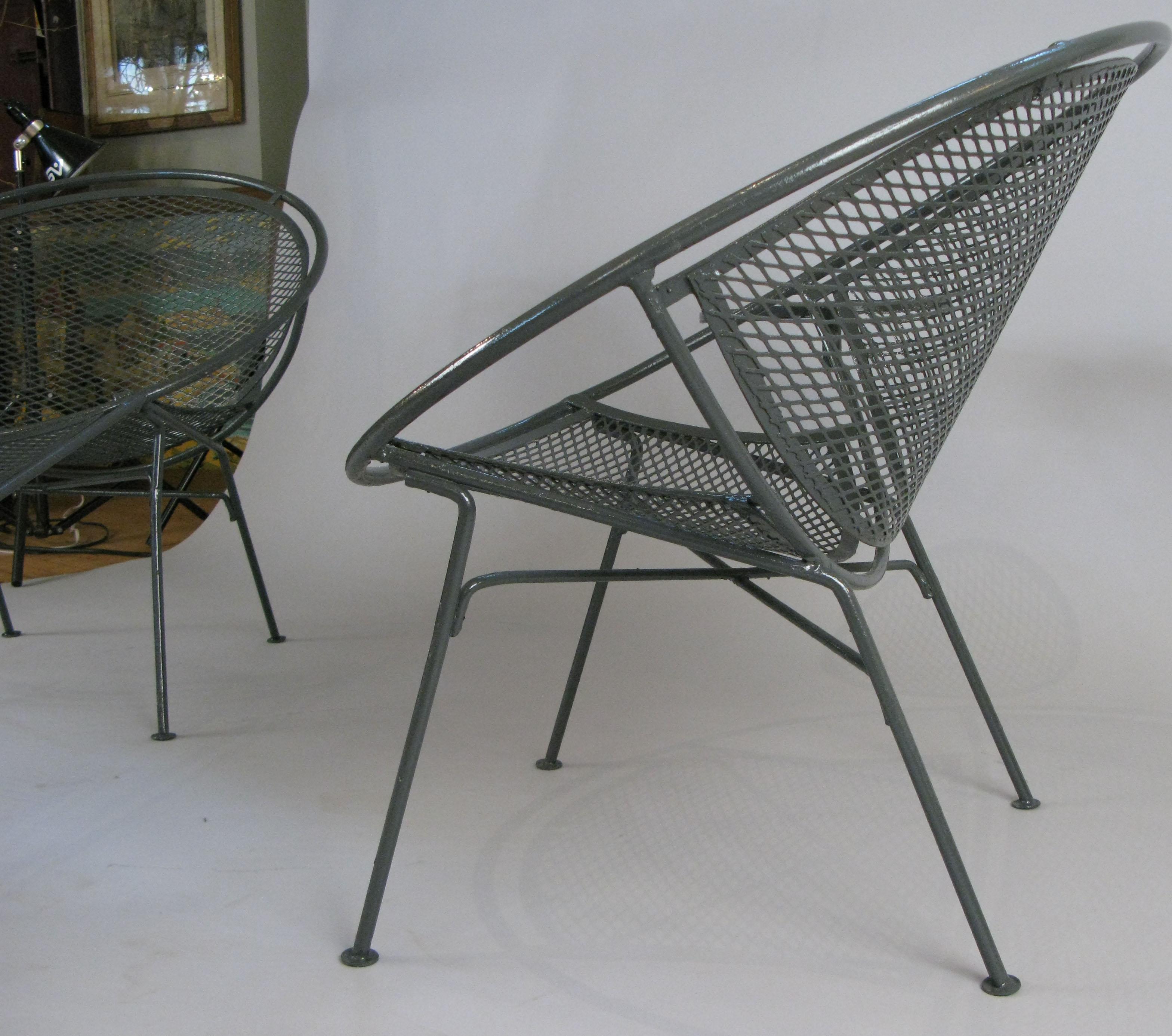 Pair of 1950s Radar Lounge Chairs with Ottoman by Salterini 1