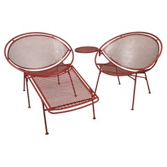 Pair of 1950s Radar Lounge Chairs with Ottoman by Salterini
