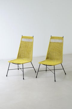 Pair of 1950's rattan chairs by Saporiti