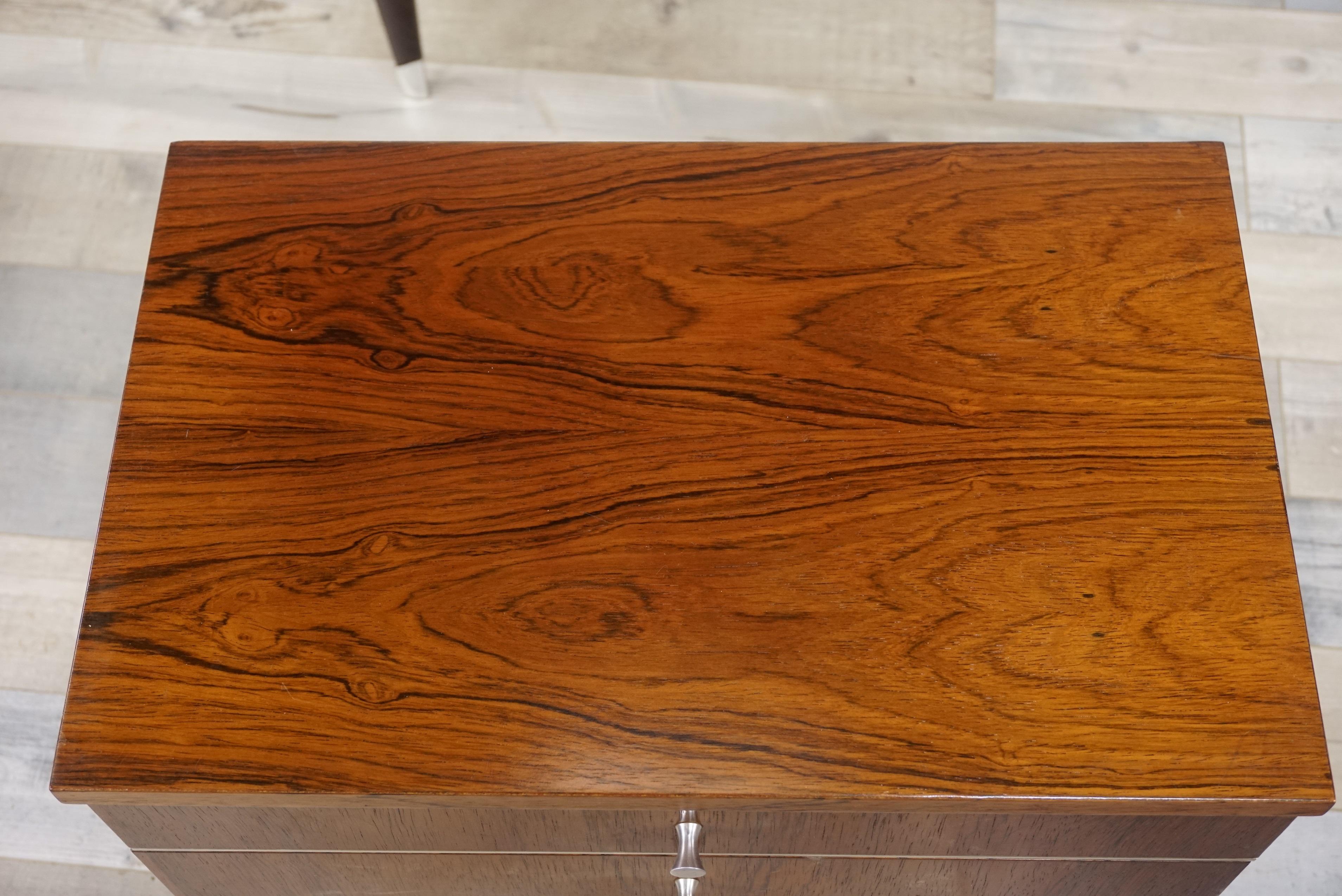 Pair of 1950s Rosewood and Chrome Bedside Tables 10