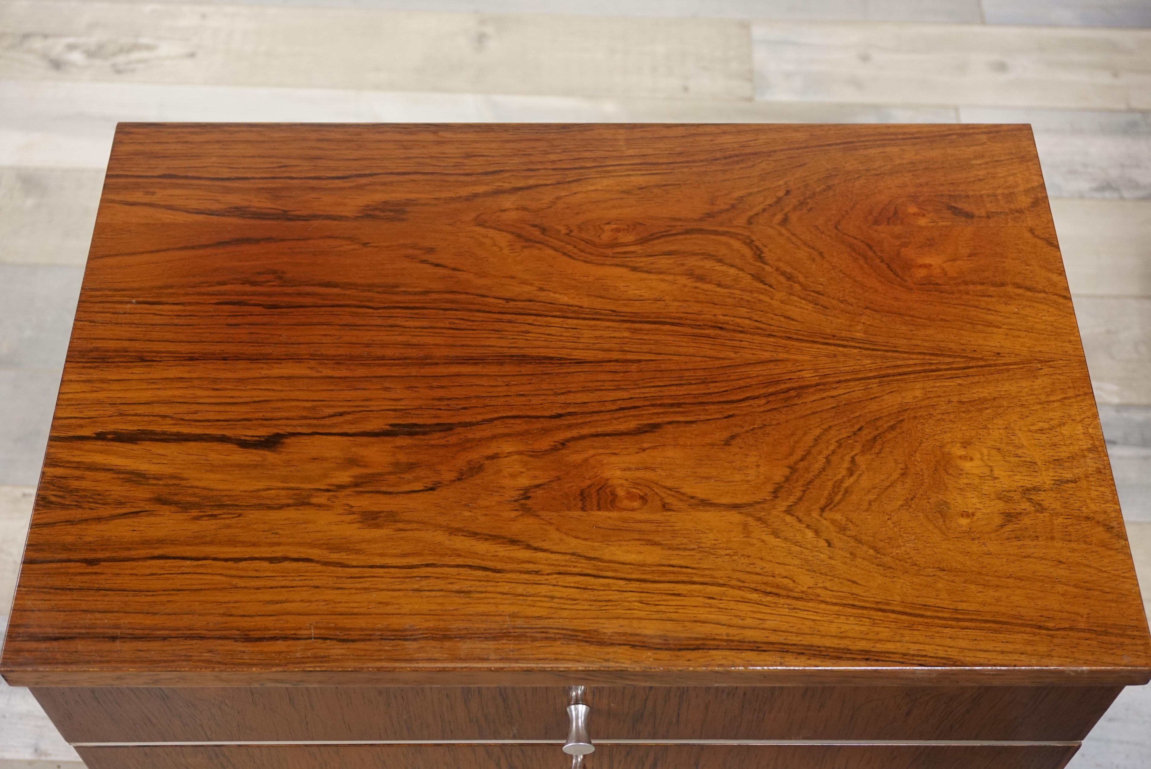 Pair of 1950s Rosewood and Chrome Bedside Tables 11