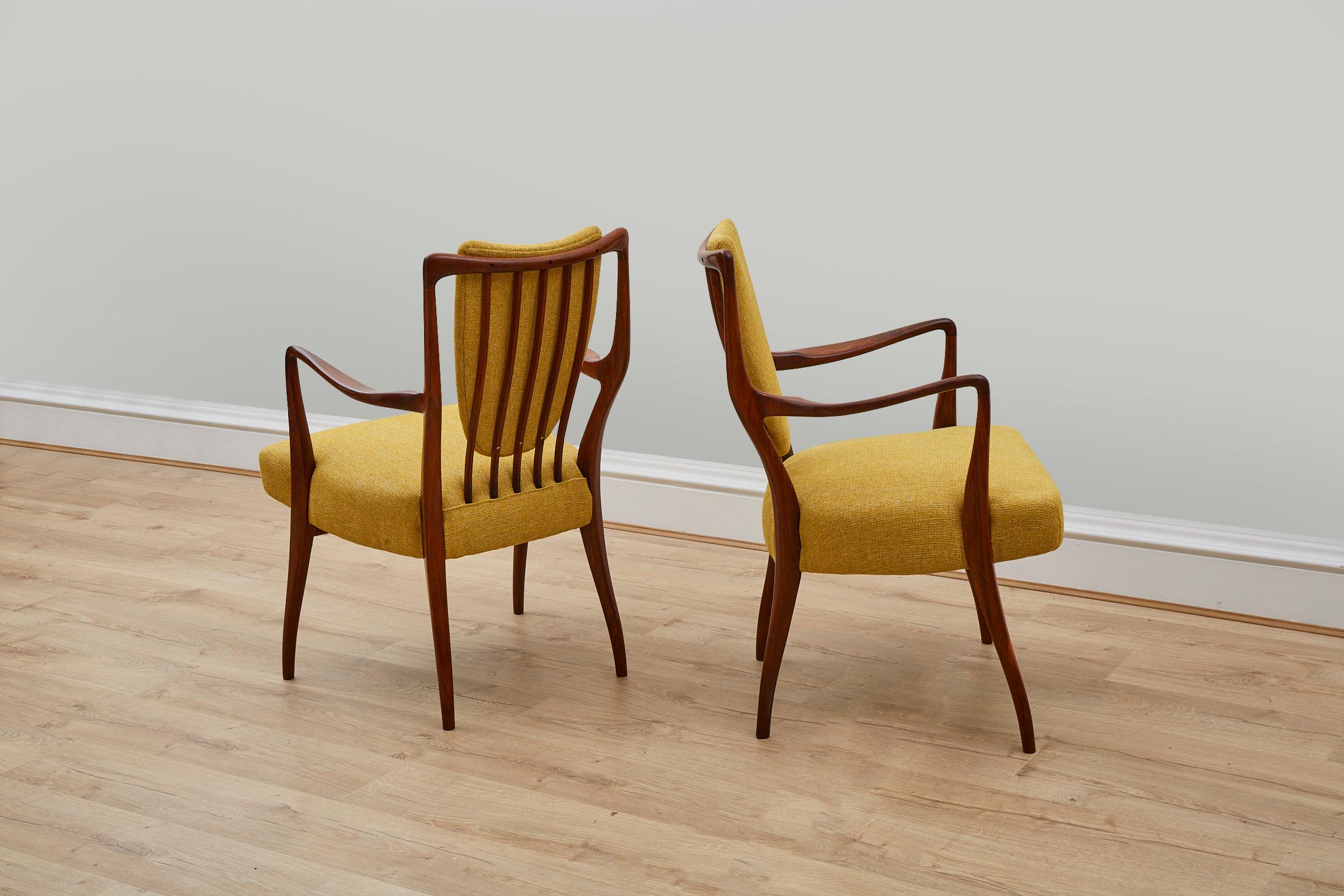 Pair of 1950's Rosewood Side Chairs by A.J Milne In Good Condition In London, GB
