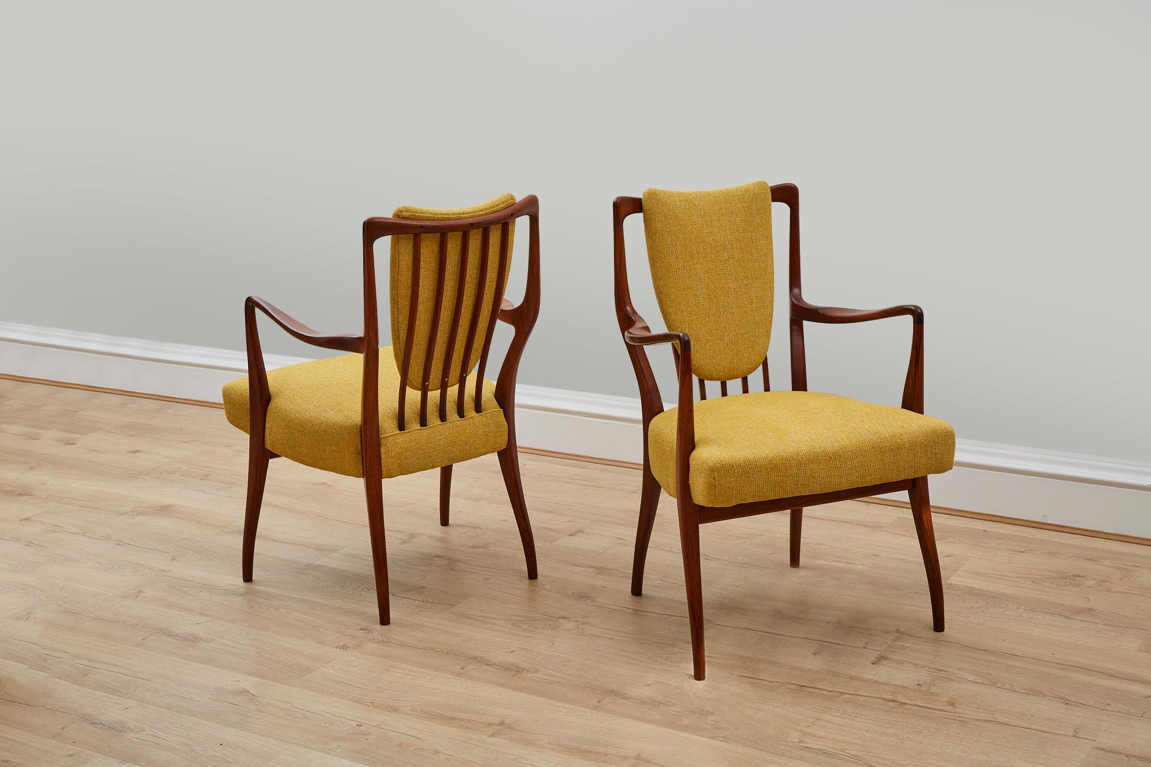 20th Century Pair of 1950's Rosewood Side Chairs by A.J Milne
