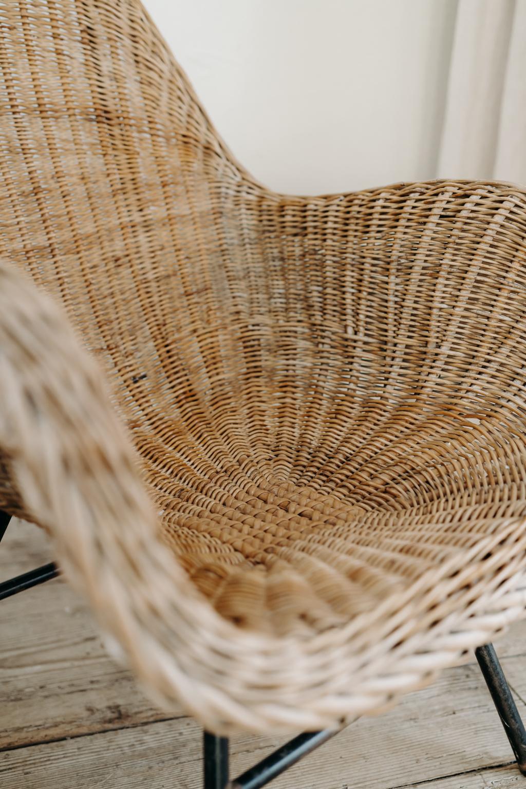 Rattan Pair of 1950's Rotan Armchairs