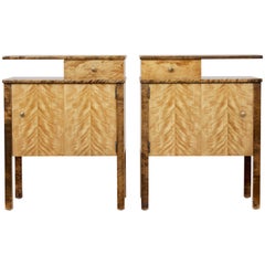 Pair of 1950s Scandinavian Birch Bedside Tables