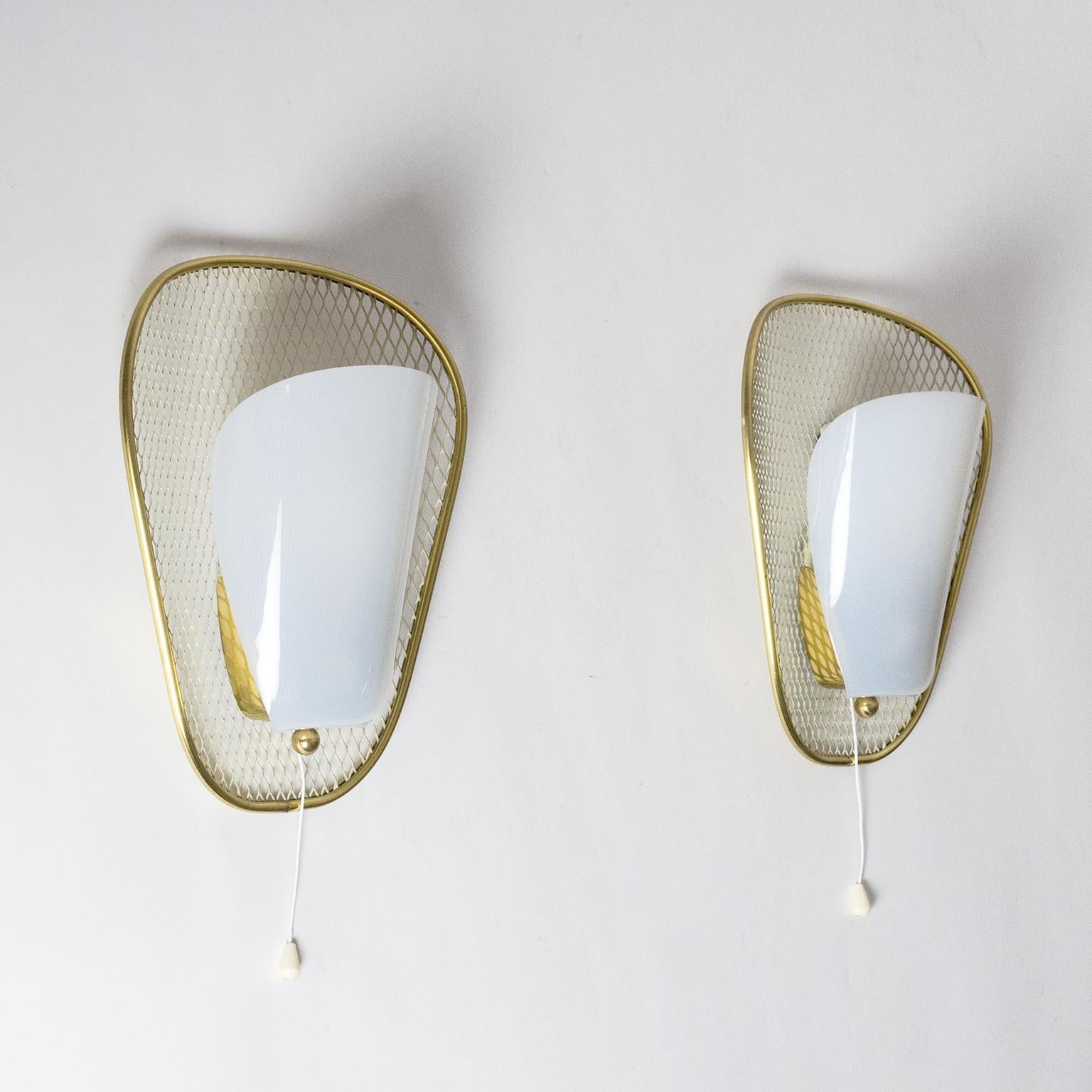 Lacquered Pair of 1950s Sconces in the Manner of Jacques Biny