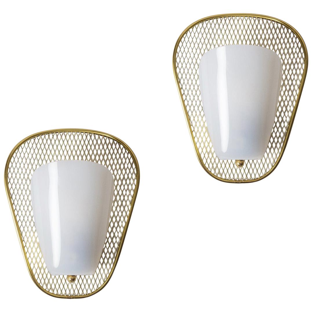 Pair of 1950s Sconces in the Manner of Jacques Biny