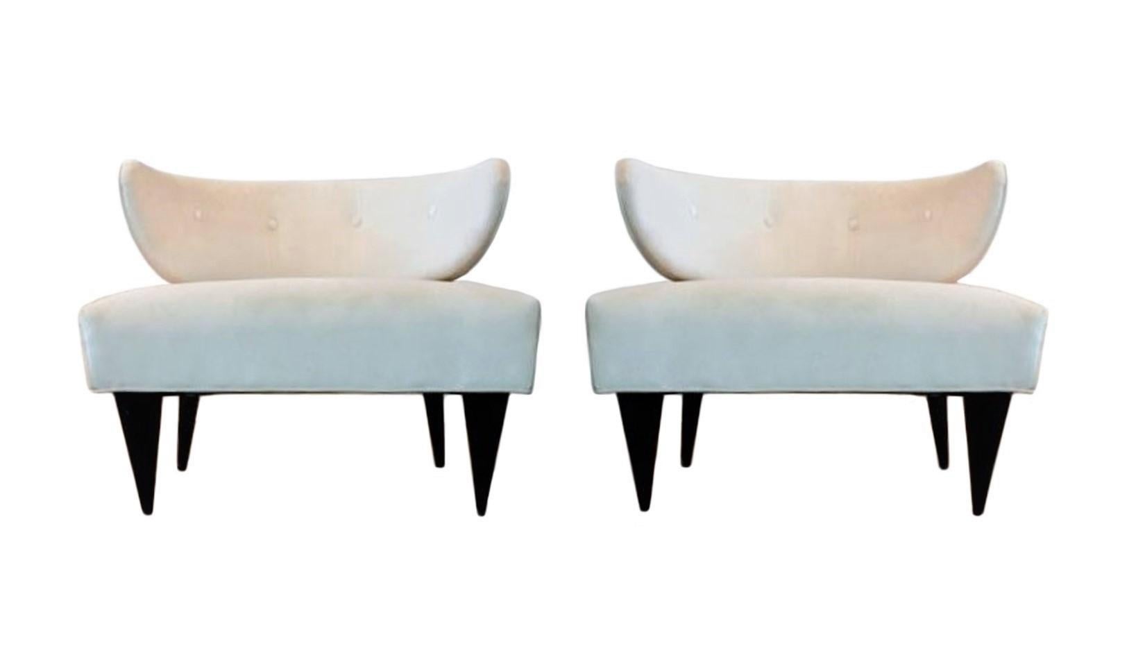 Mid-Century Modern Pair of 1950's Sculptural Art Deco Lounge Chairs