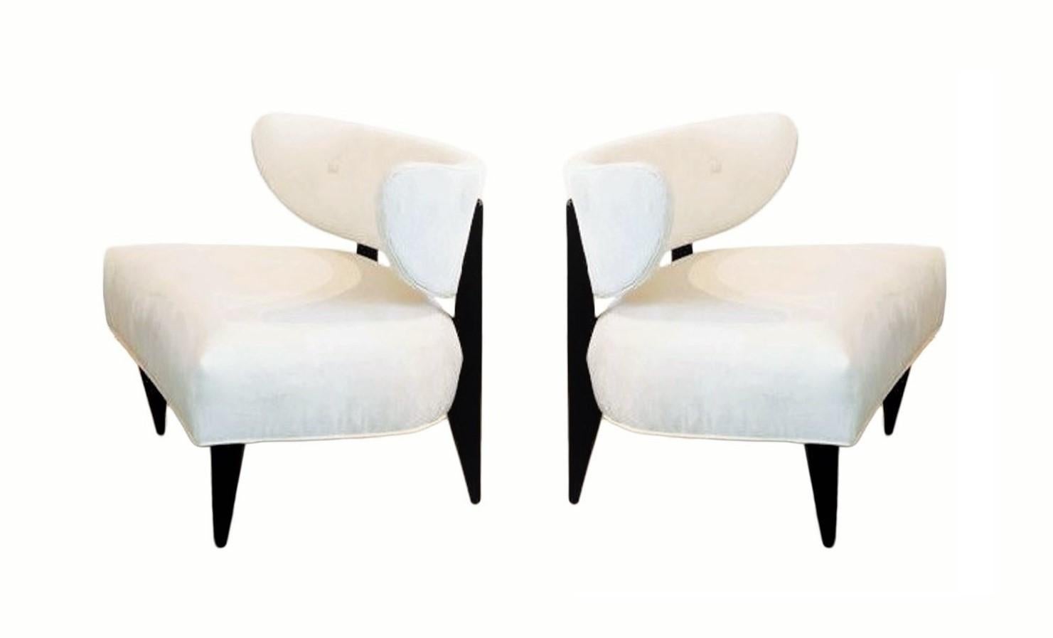 Paire de chaises longues sculpturales Art déco des années 1950 en vente 2