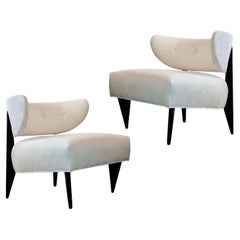 Pair of 1950's Sculptural Art Deco Lounge Chairs