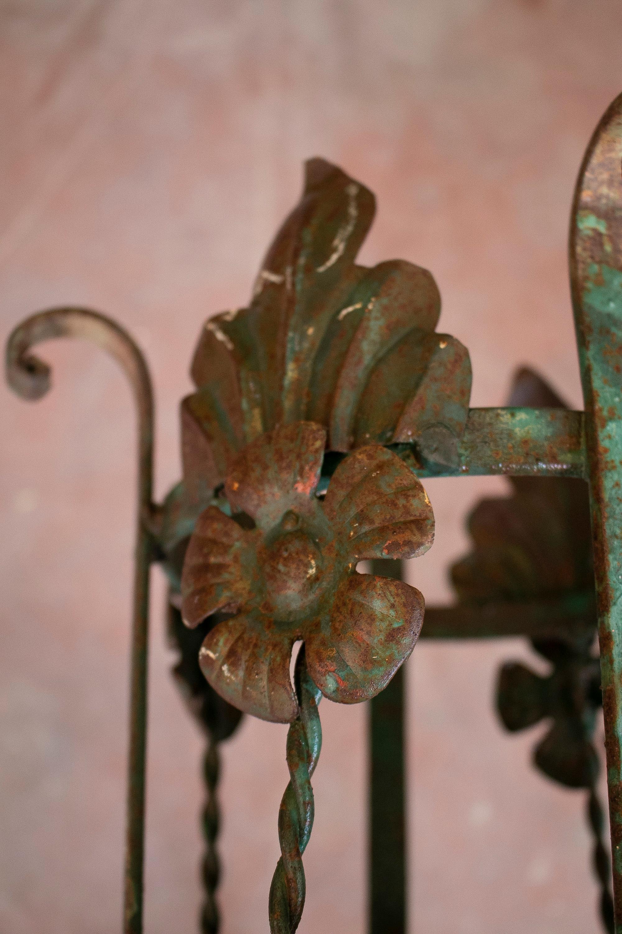 Pair of 1950s Spanish Wrought Iron Wall Lamp Lanterns For Sale 5