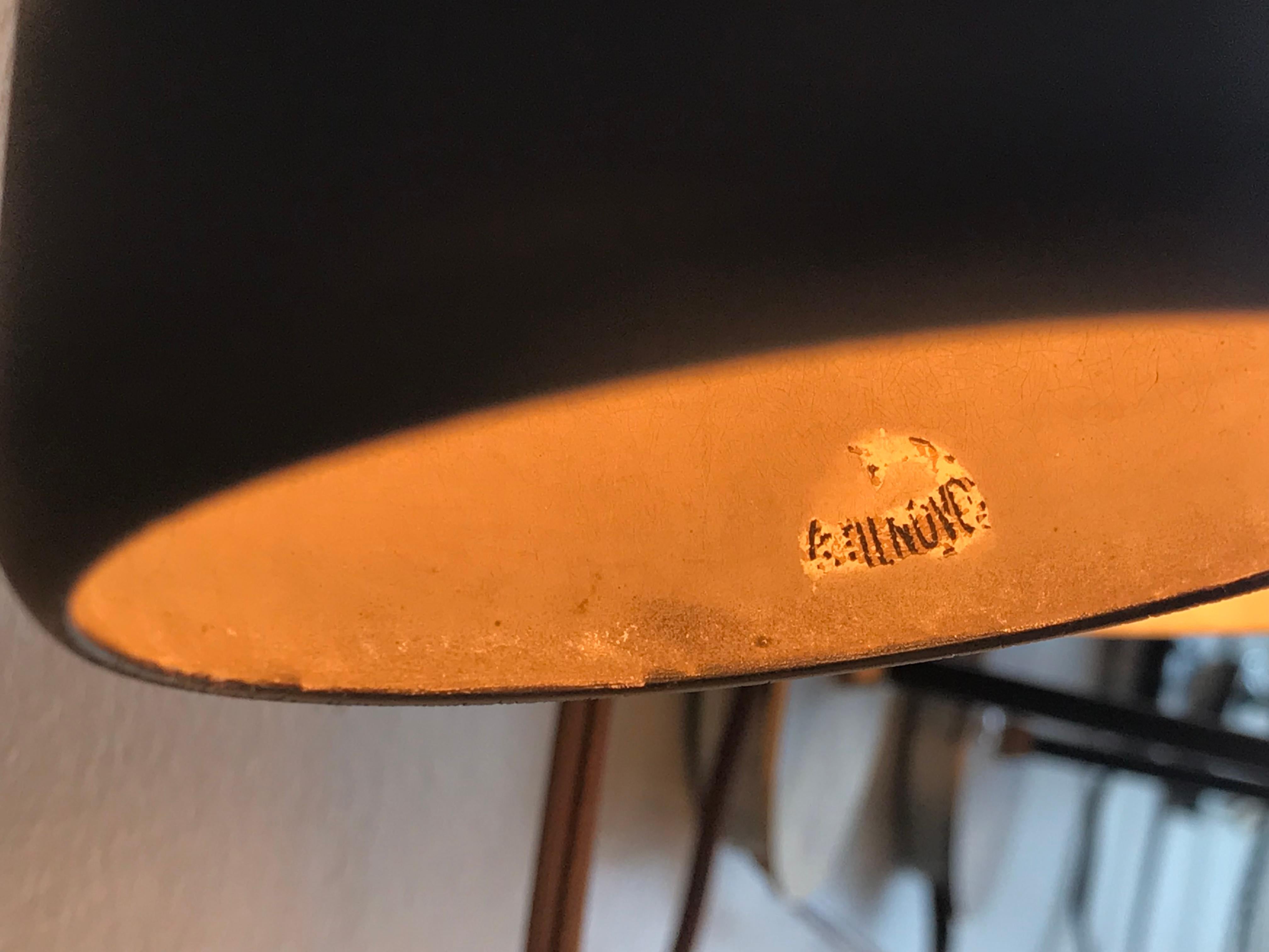 Pair of 1950s Stilnovo Sconces in Black and Brass with Yellow Label 11