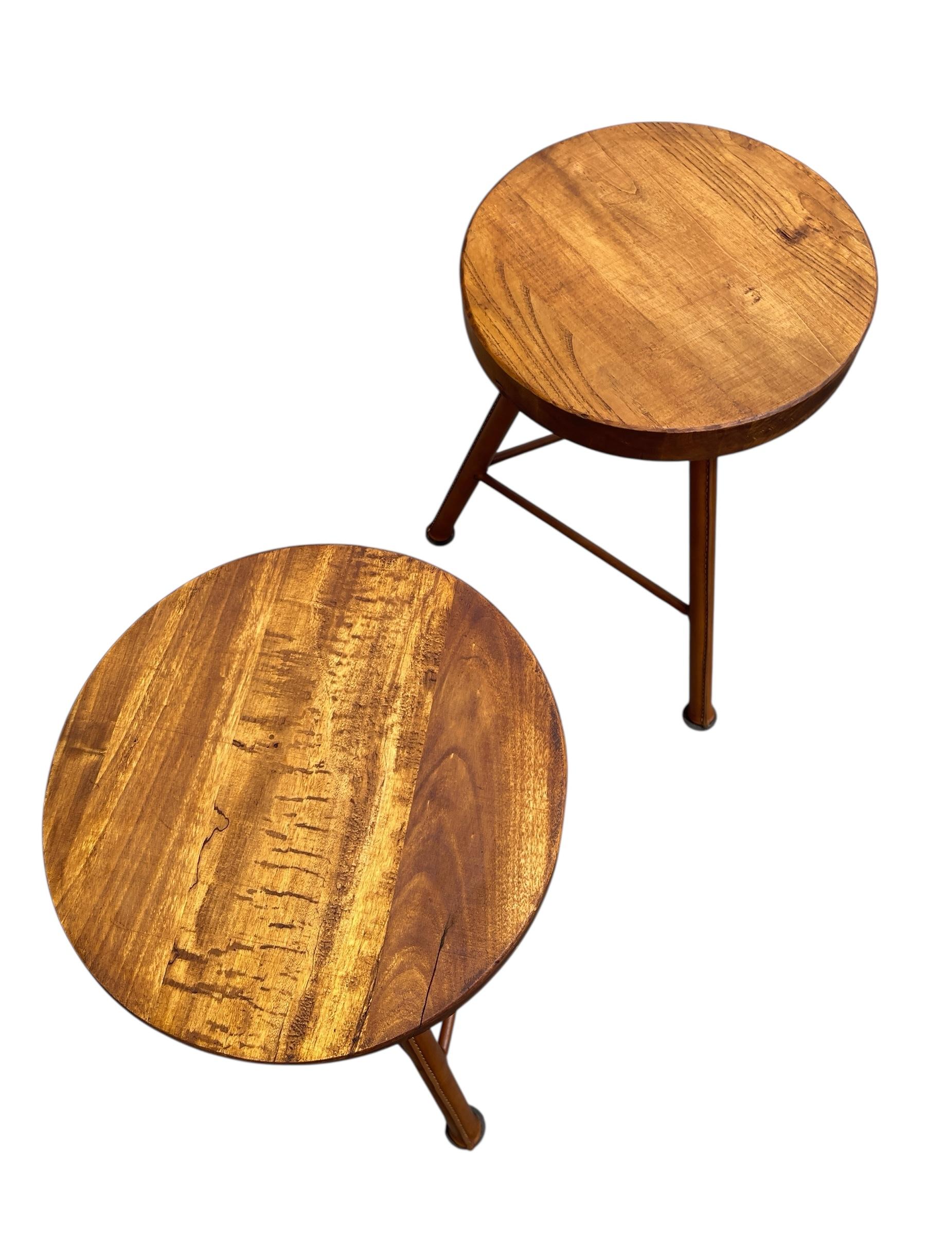 Pareja de taburetes de los años 50 de Jacques Adnet Francés en venta