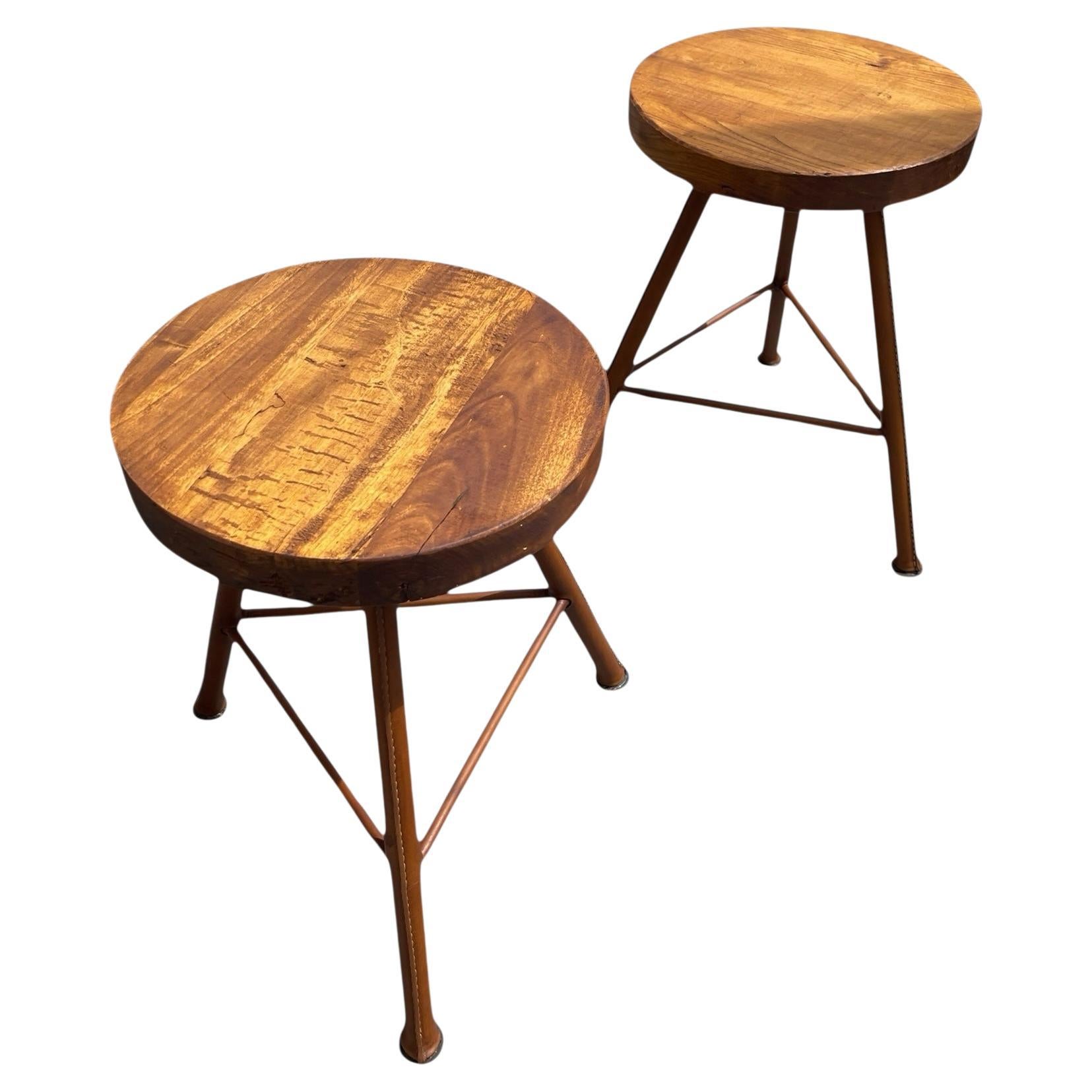 Pair of 1950's Stools by Jacques Adnet