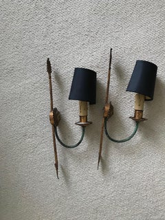 Pair of 1950s Sunburst Wall Lights