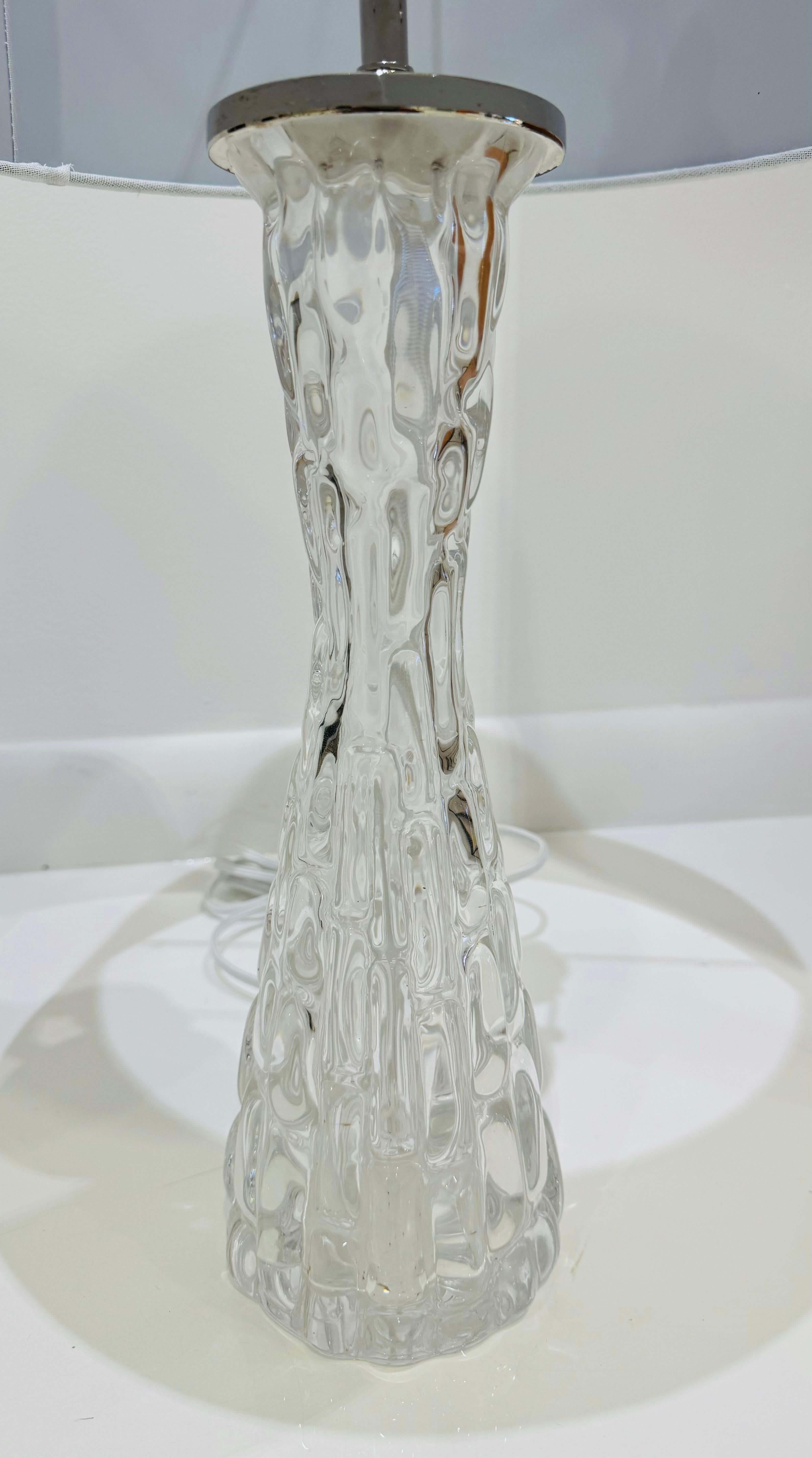 Paire de lampes de table en cristal suédois Orrefors Carl Fagerlund du milieu du siècle dernier en vente 4