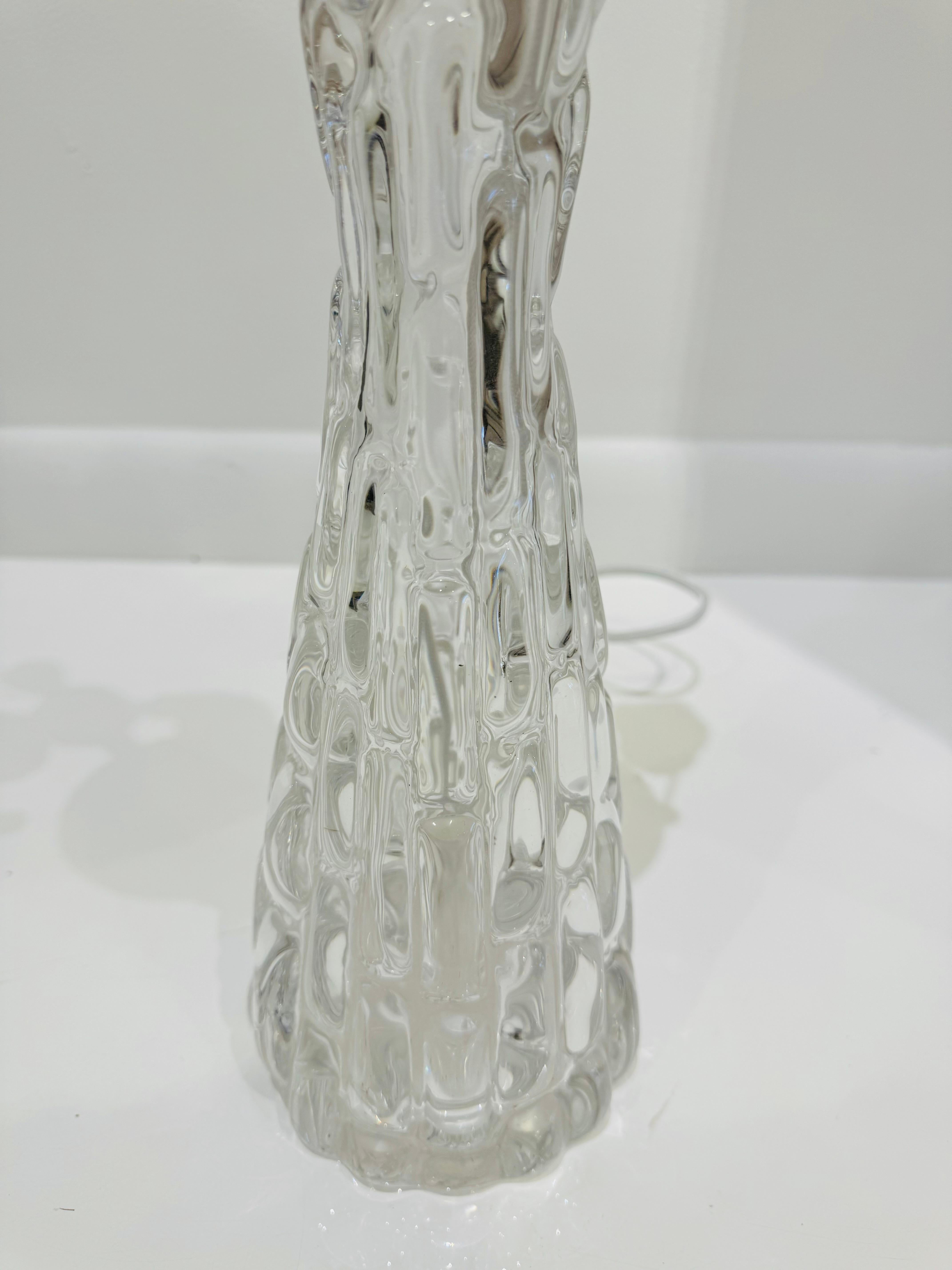 Paire de lampes de table en cristal suédois Orrefors Carl Fagerlund du milieu du siècle dernier Excellent état - En vente à New York, NY