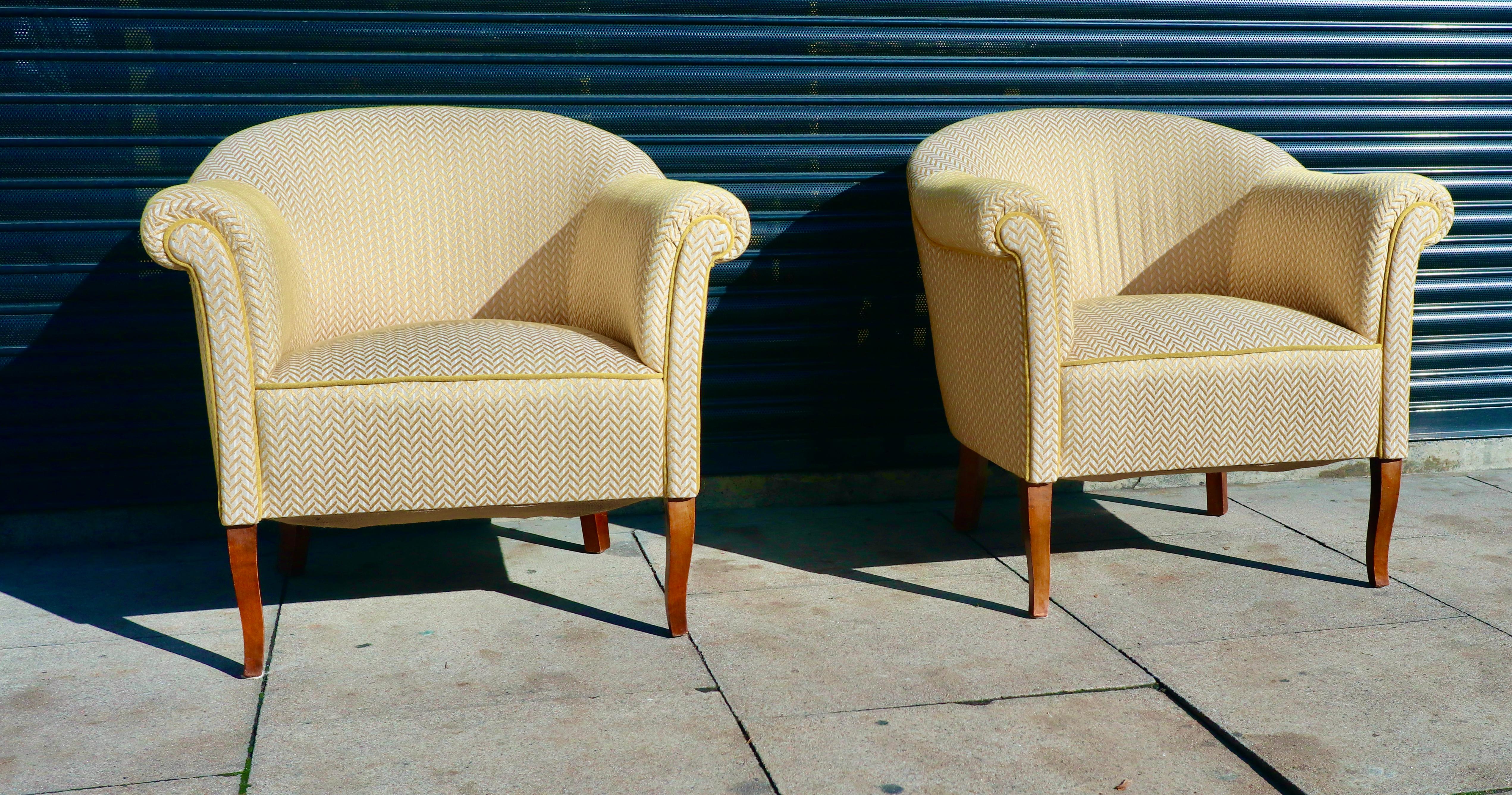 Upholstery Pair of 1950s Swedish For Sale