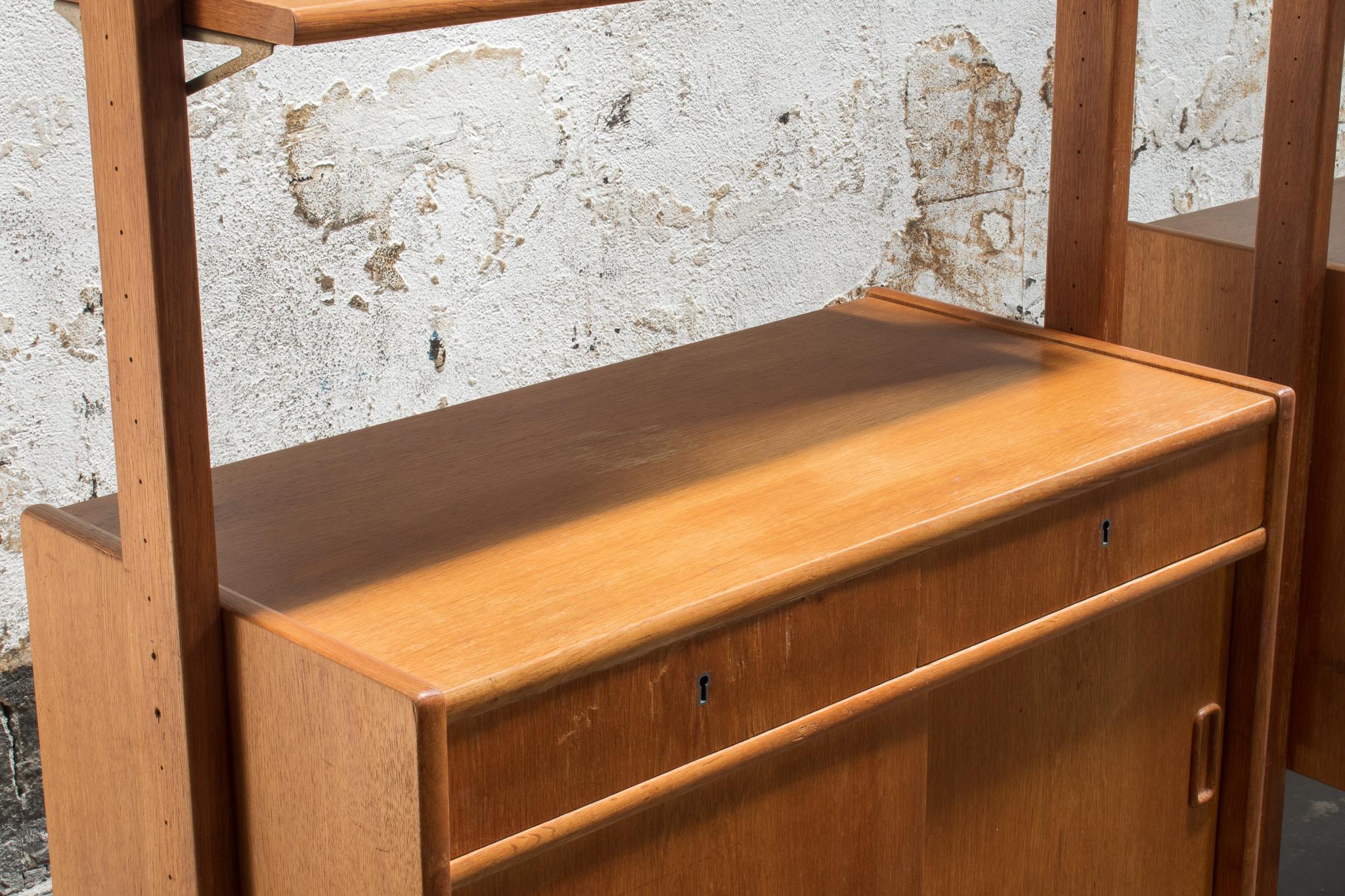 Pair of 1950's Swedish Mid-Century Modern Teak Bookcases Freestanding Wall Units 1