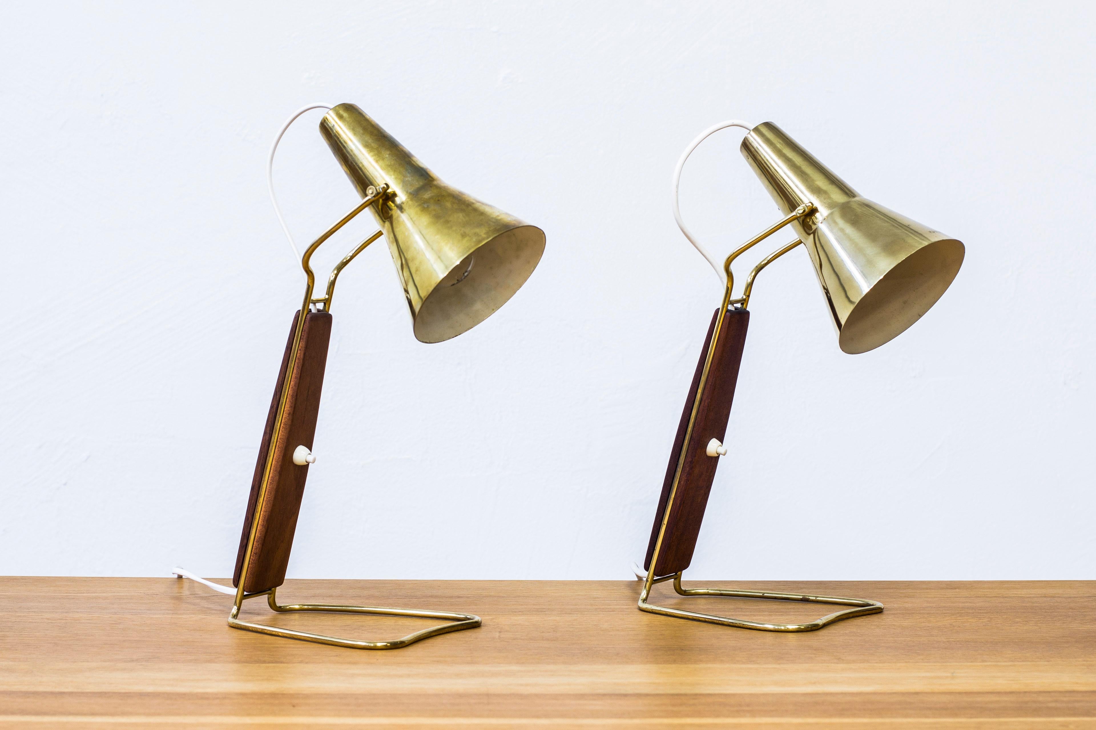 Scandinavian Modern Pair of 1950s Table Lamps by Hans Bergström, Ateljé Lyktan, Sweden