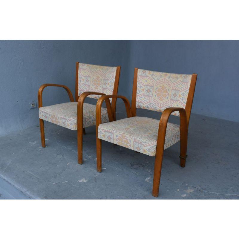 20th Century Pair of 1950s Tapestry Armchairs with System For Sale