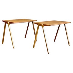 Pair of 1950s Teak and Oak End Tables by Anton Kildeberg