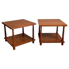 Pair of 1950's T.H. Robsjohn-Gibbings for Widdicomb Square End/Side Tables