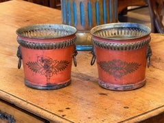 Pair of 1950s Tole Cachepots