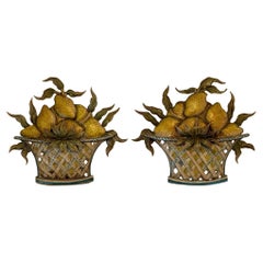 Pair of 1950s Tole Fruit Baskets