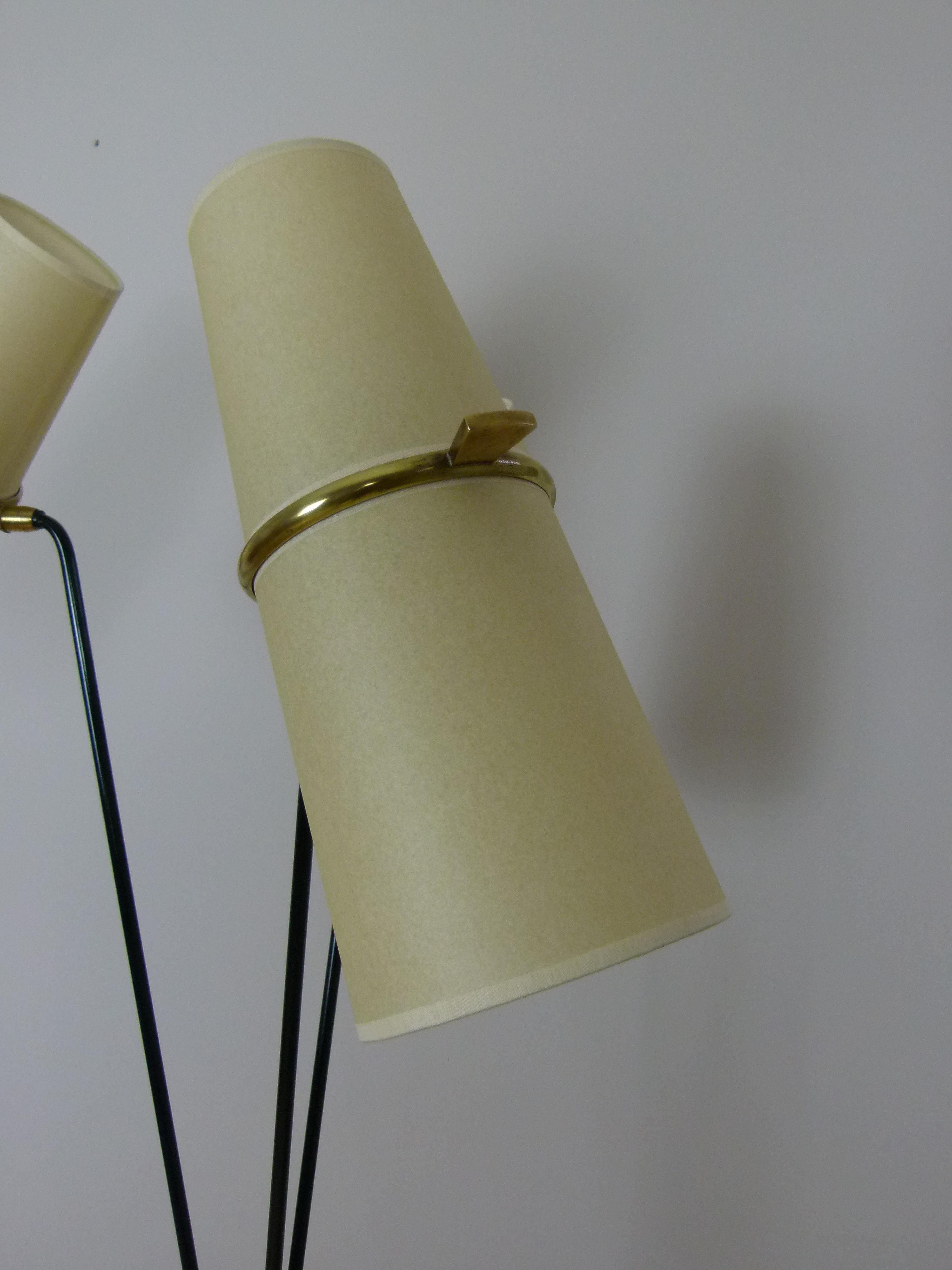 20th Century Pair of 1950s Triple Lighting Floor Lamp by Maison Lunel