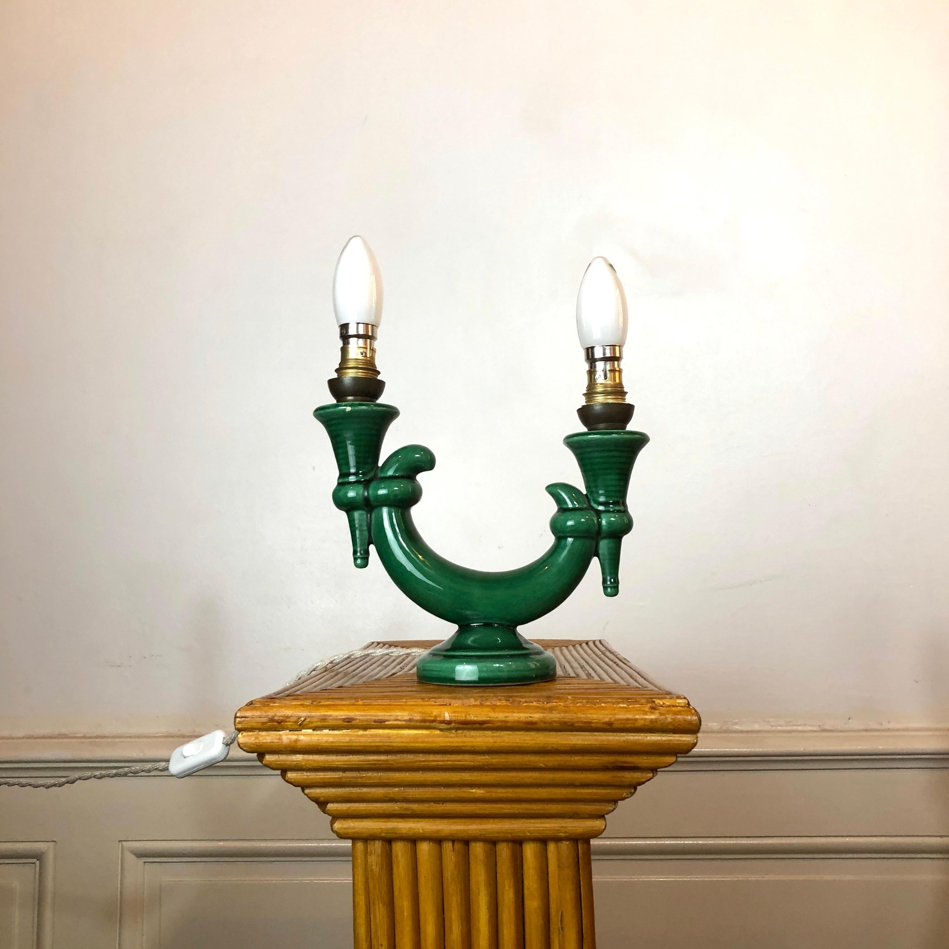 Céramique Paire de lampes de table Vallauris des années 1950  en vente