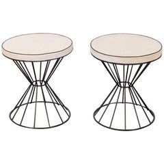 Pair of 1950s Weinberg Style Wire Stools