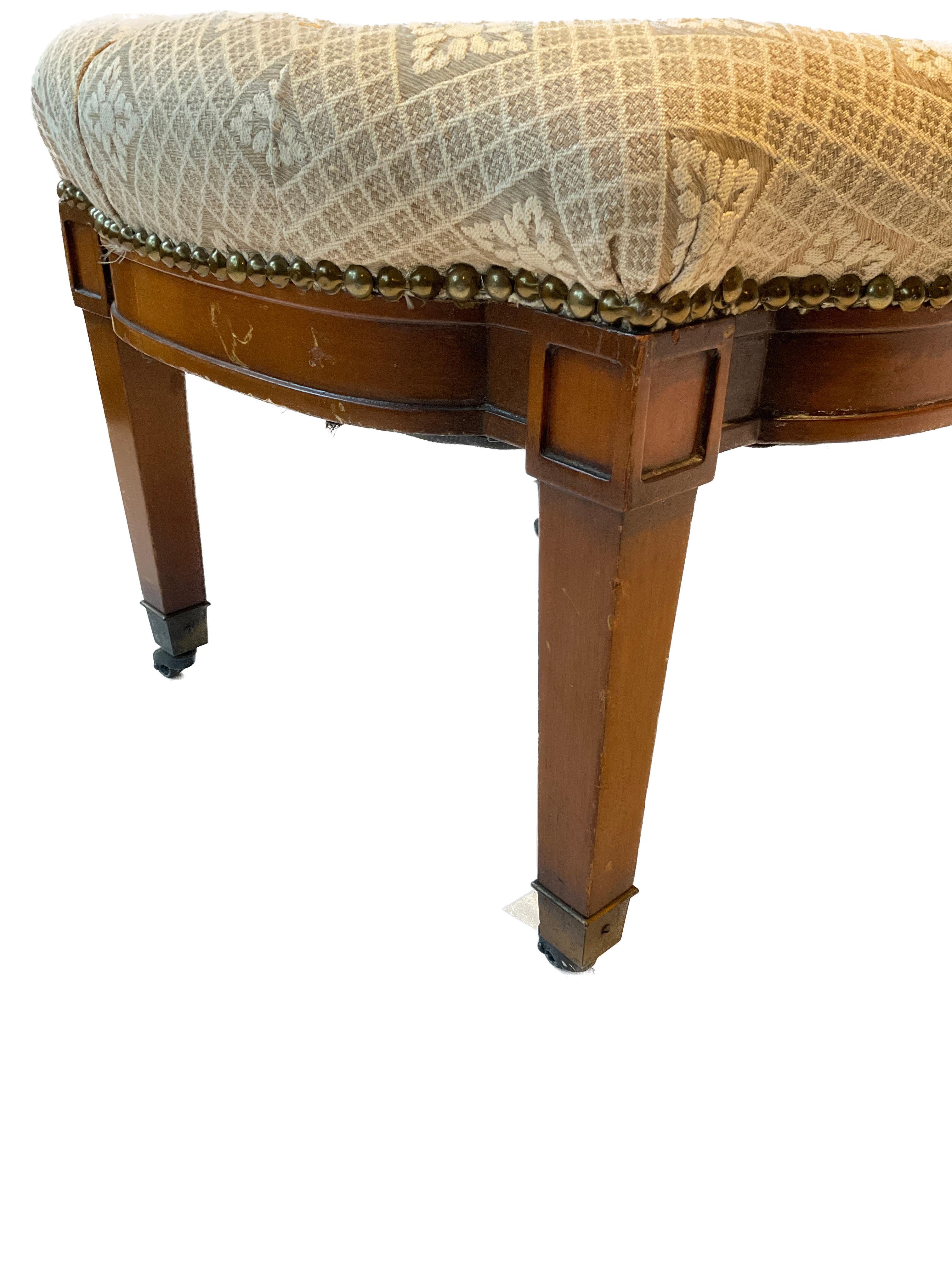 Pair Of 1950s Wood Ottomans On Casters 6