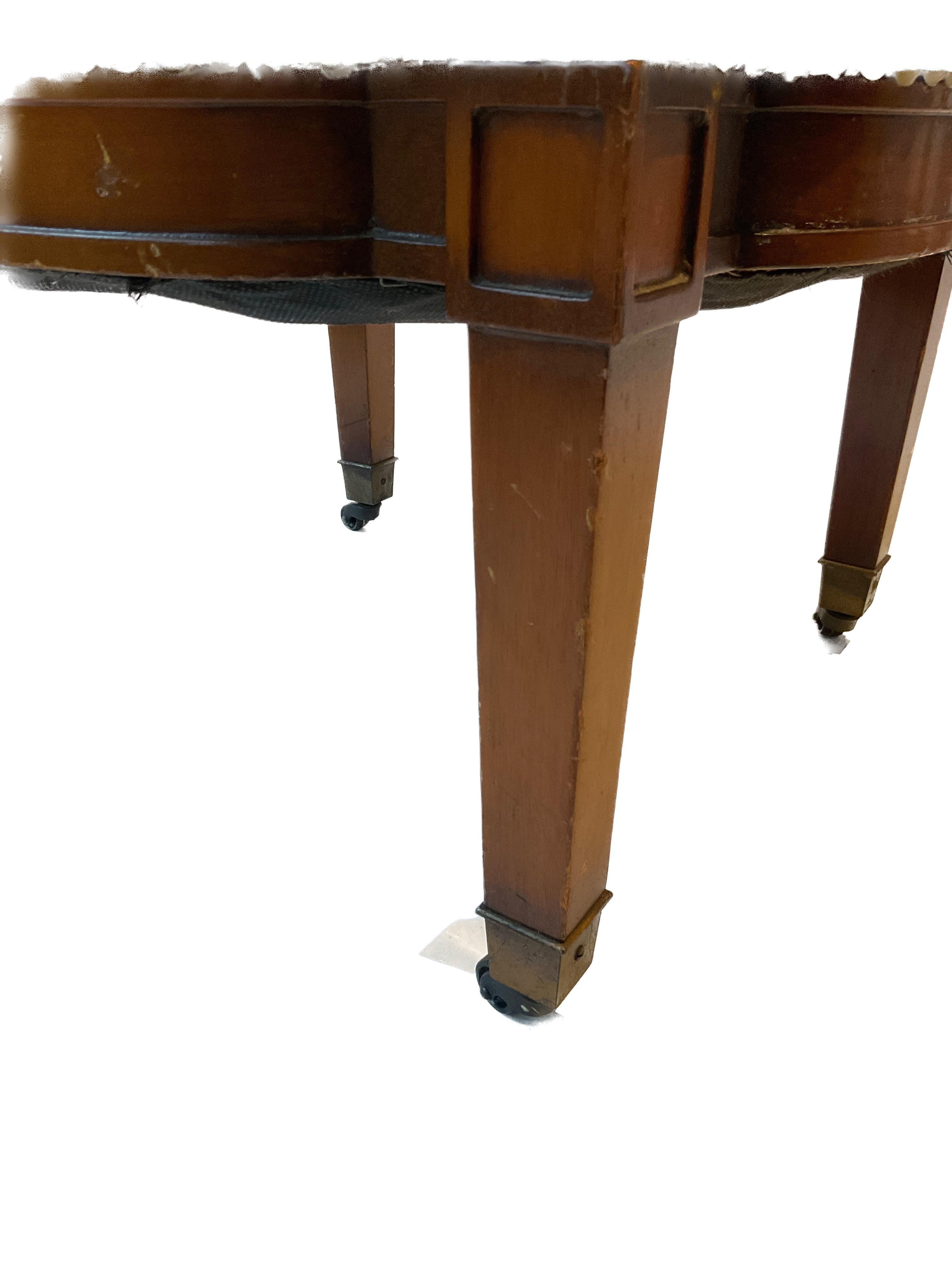 Pair Of 1950s Wood Ottomans On Casters 7