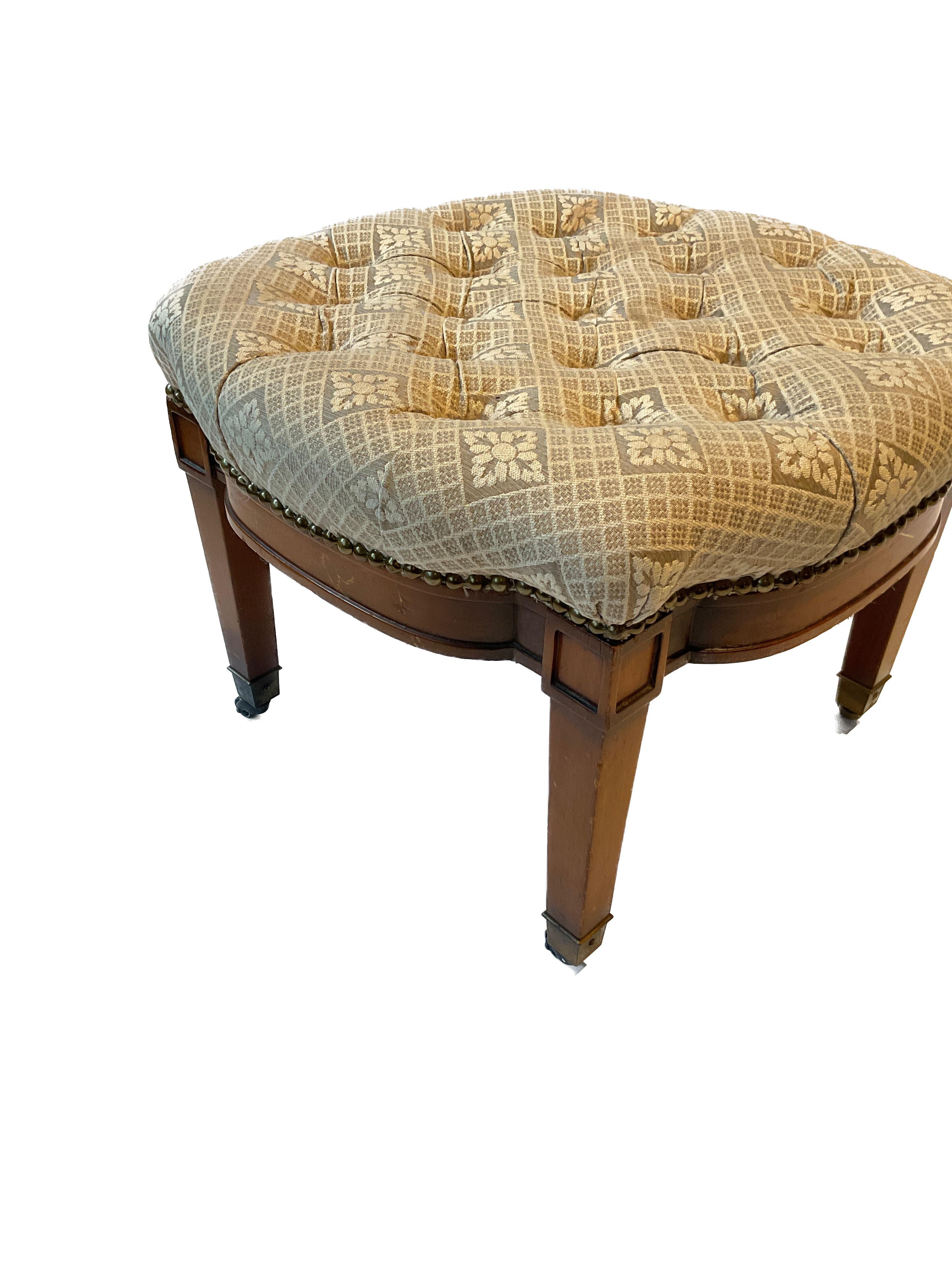 Pair Of 1950s Wood Ottomans On Casters 5