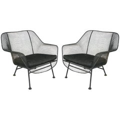 Pair of 1950s Woodard Sculptura Lounge Chairs