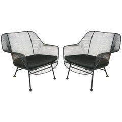 Pair of 1950s Woodard Sculptura Lounge Chairs
