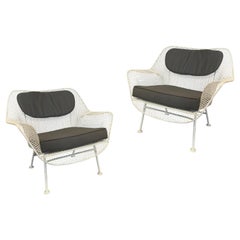 Pair of 1950s Woodard Sculptura Lounge Chairs