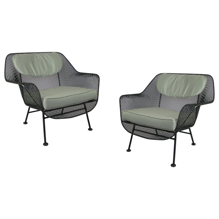 Pair Of 1950s Woodard Sculptura Lounge Chairs With Cushions At 1stdibs