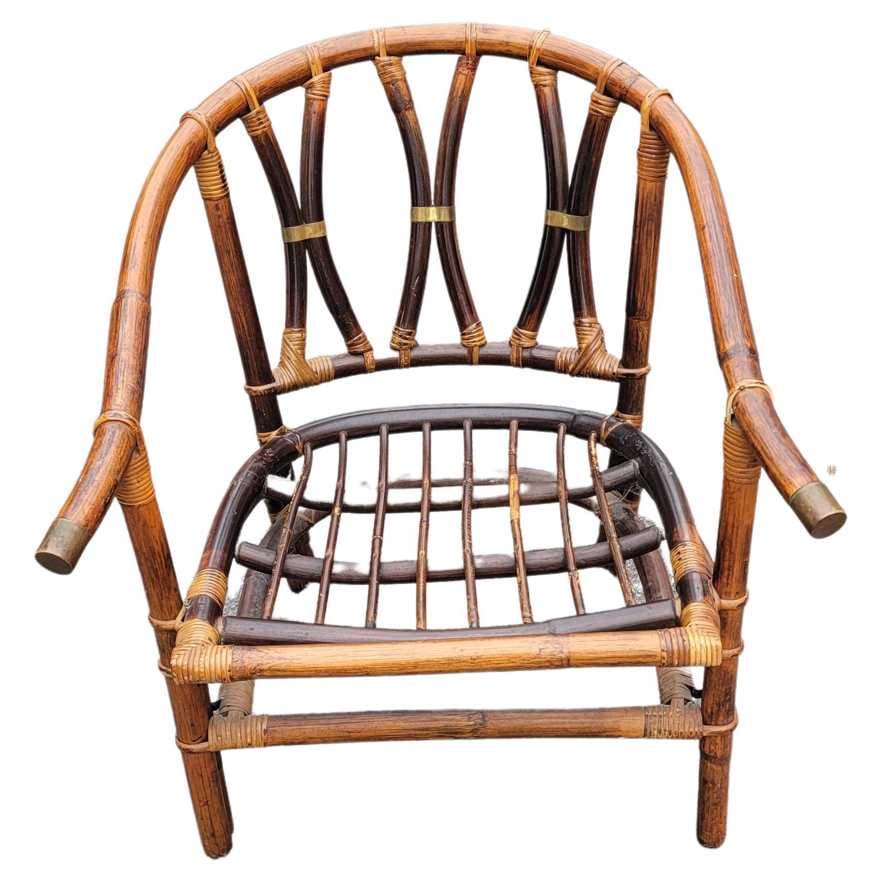 Paire de chaises longues en rotin de style campagne Ficks Reed de 1954 de John Wisner pour Ficks Reed en vente 2