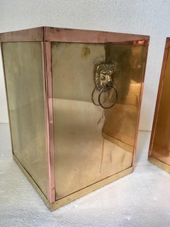 Pair of 1960 Brass Planters Jardinière
