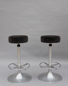 Pair of 1960s Aluminum Bar Stools