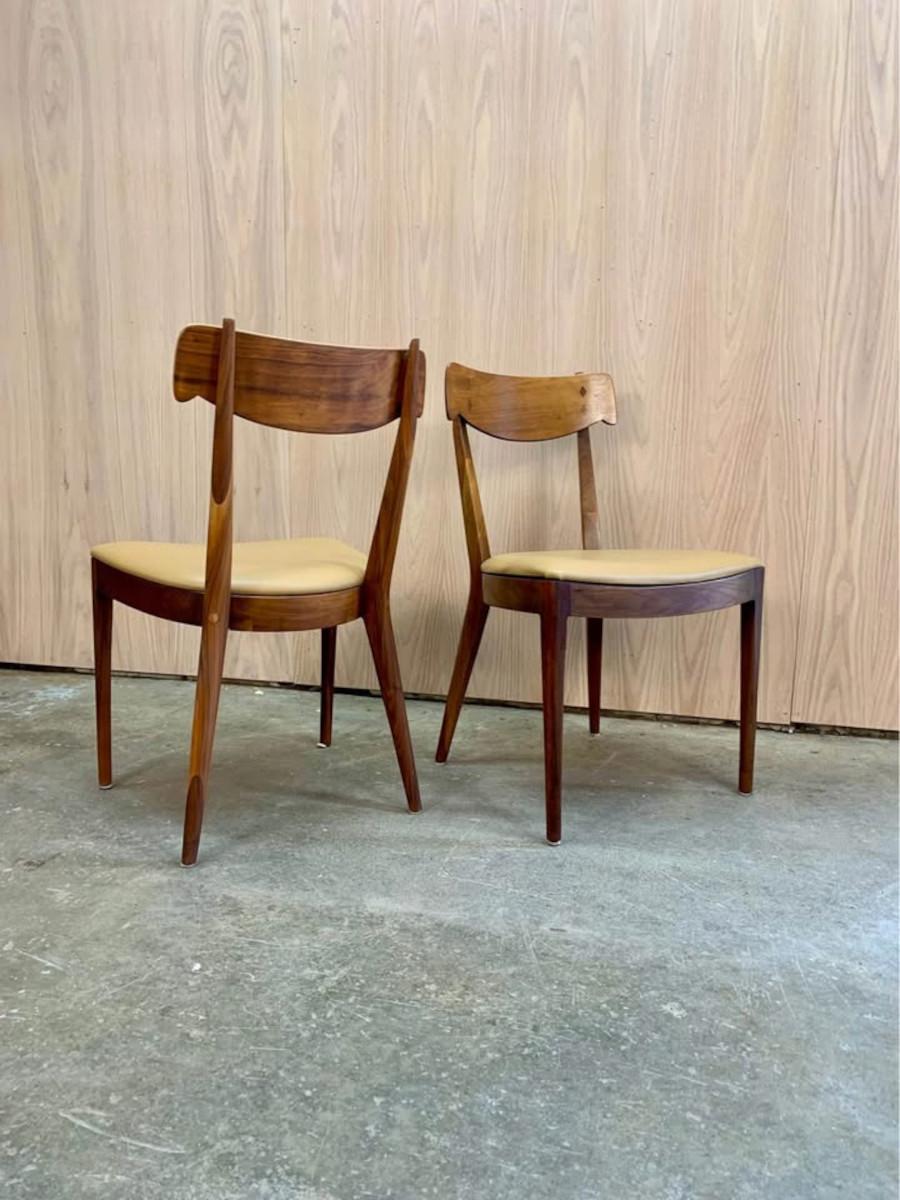 Mid-Century Modern Pair of 1960s American Dining Chairs by Kipp Stewart for Drexel
