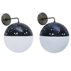 Vintage Pair of 1960s American Globe Sconces