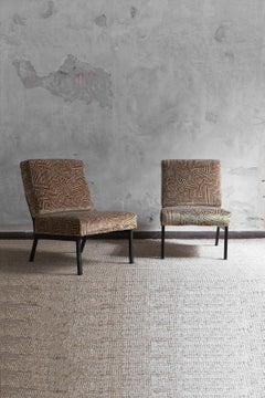 Paar Sessel aus den 1960er Jahren mit Dedar-Stoff gepolstert